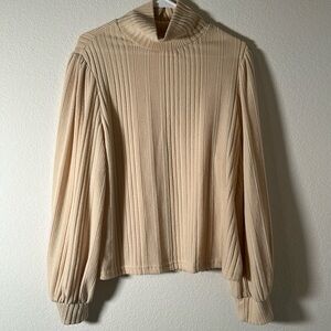 SHEIN Ribbed Turtle Neck Blouse Sweater